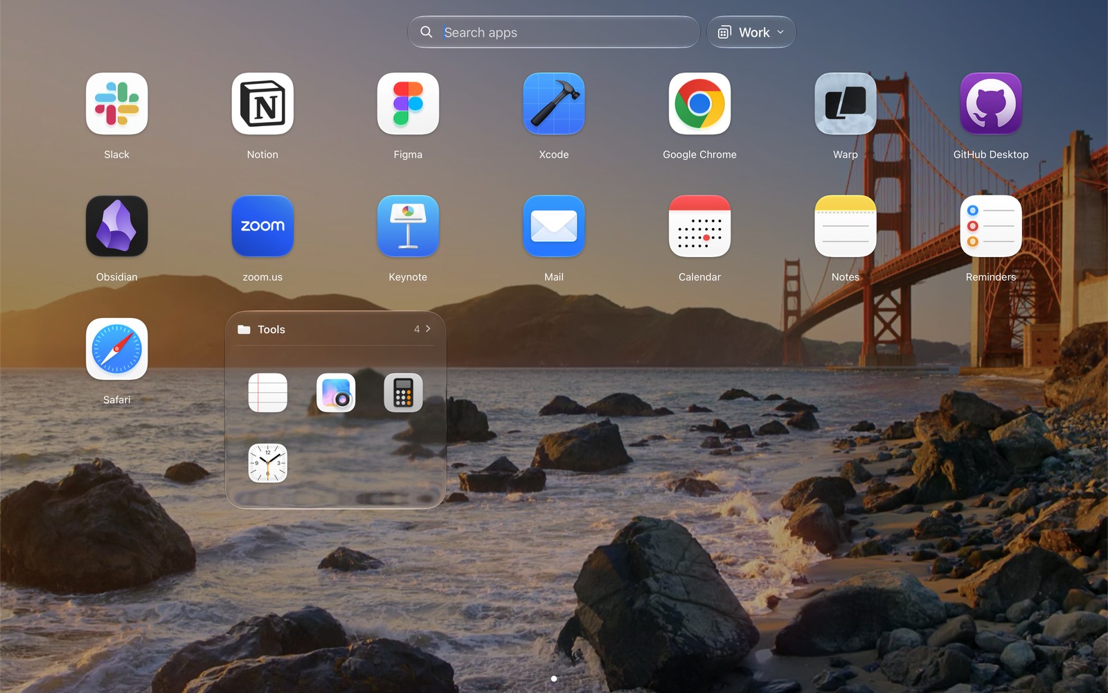 The Work profile in the launcher: only work apps on the grid
