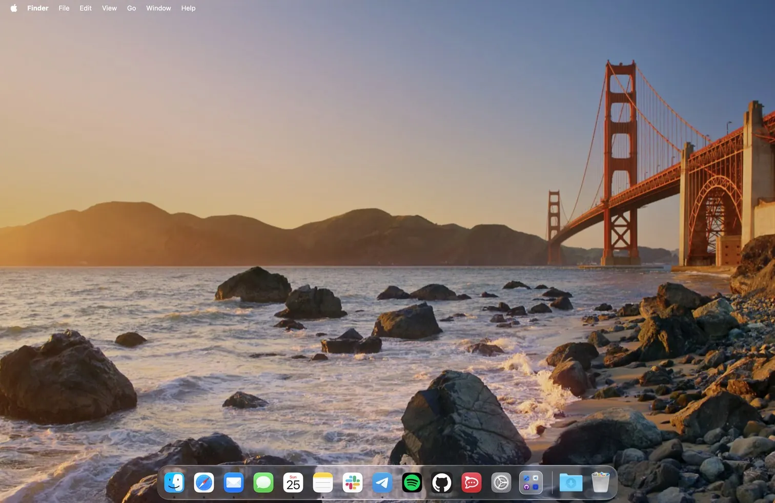 Ein ins Dock gezogener Link zeigt „Im Dock behalten“